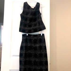 gray vest & pencil skirt set banana republic
